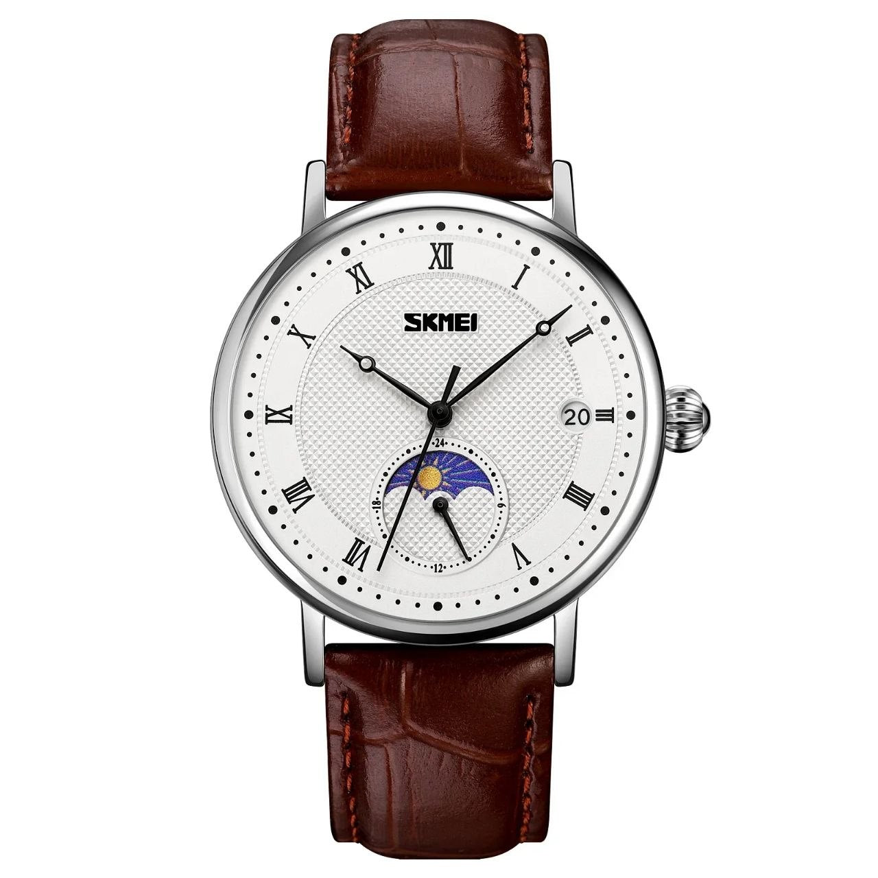 Skmei Classic Moonphase: Genuine Leather Edition